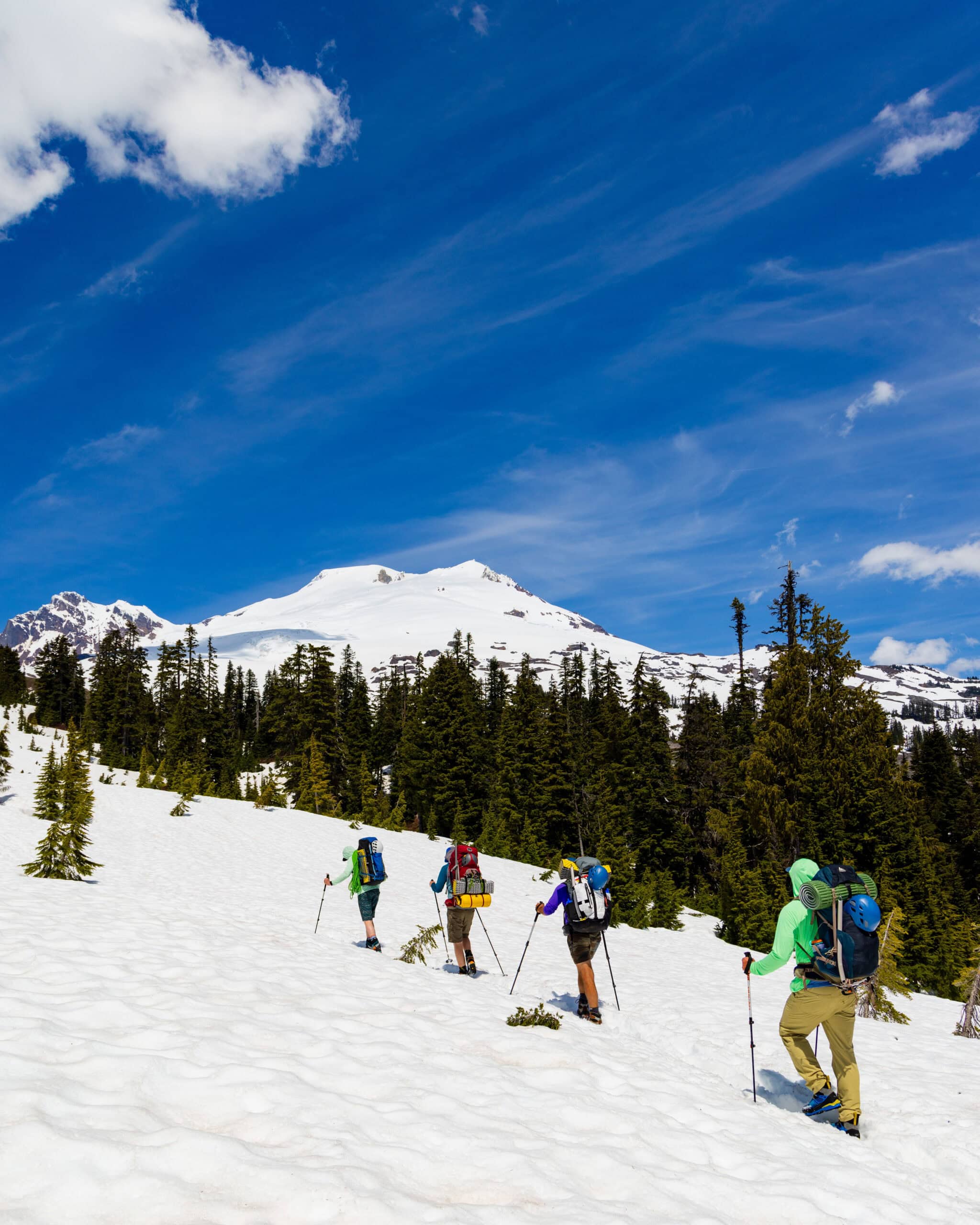 A shared adventure: Mountaineers set their sights on Mount Baker, embarking on a journey together.